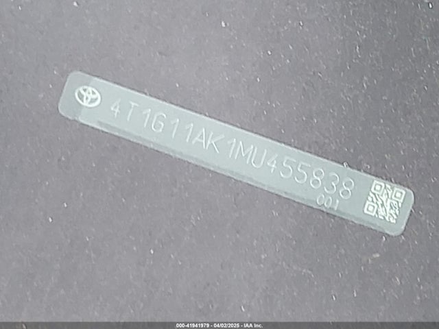 4T1G11AK1MU455838 Toyota CAMRY SE