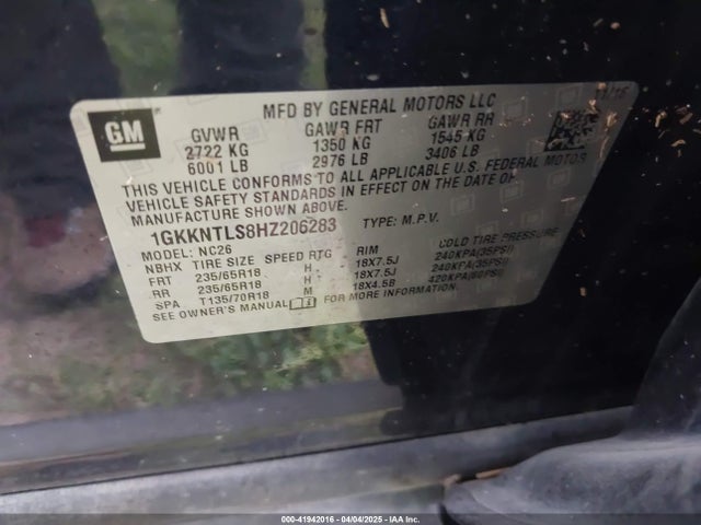 1GKKNTLS8HZ206283 GMC Acadia Sle-2