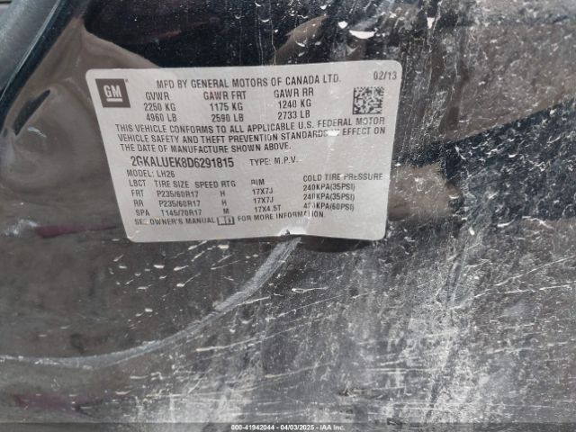 2013 GMC TERRAIN 2GKALUEK8D6291815 Photo 8