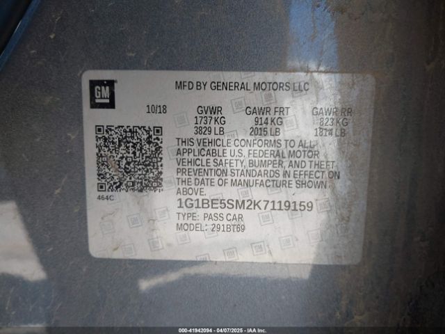 1G1BE5SM2K7119159 Chevrolet CRUZE LT