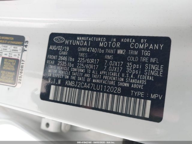 KM8J2CA47LU112028 Hyundai TUCSON SE
