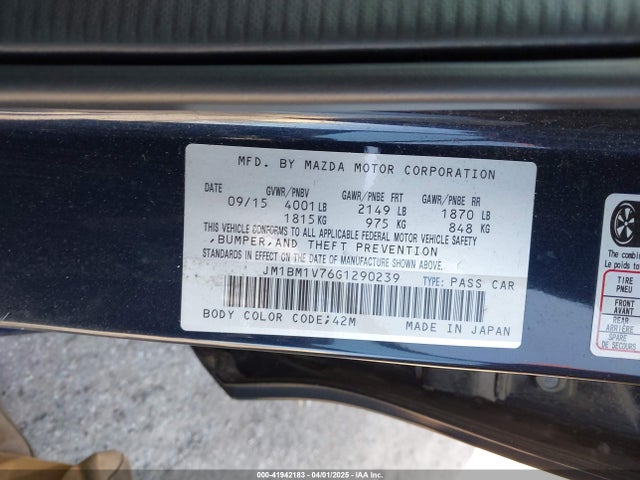 JM1BM1V76G1290239 Mazda Mazda3 I Touring