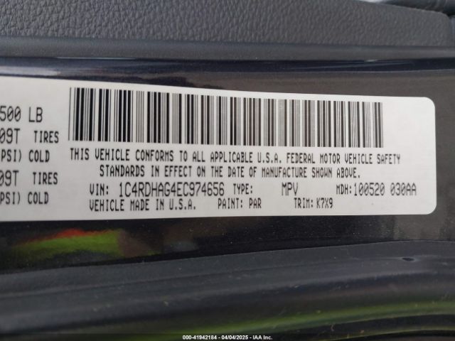 1C4RDHAG4EC974656 Dodge Durango Sxt