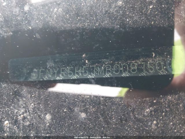 5FNYF5H57MB008750 Honda Pilot 2wd Ex-l