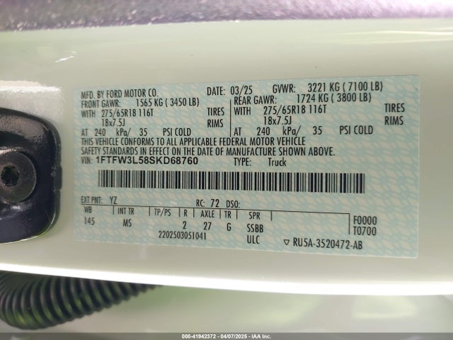 1FTFW3L58SKD68760 Ford F-150 Xlt