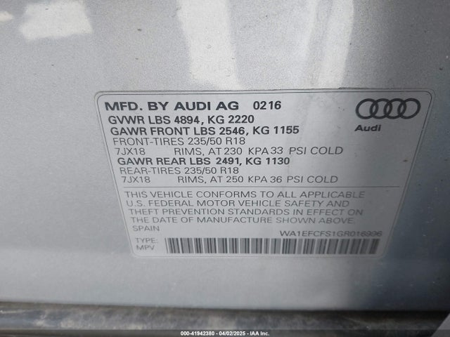 Audi Q3 2.0t Premium Plus 2016 WA1EFCFS1GR016996 Image 9