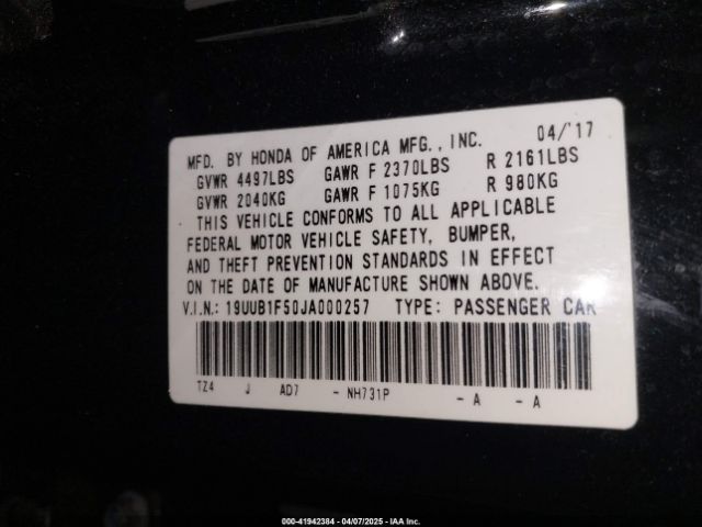 19UUB1F50JA000257 Acura Tlx Tech Pkg