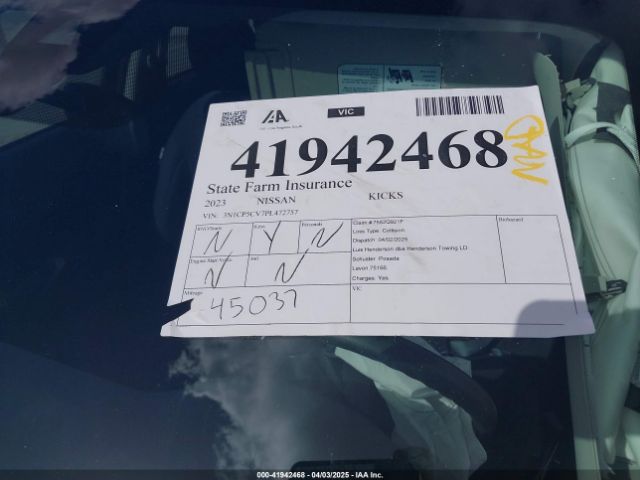 3N1CP5CV7PL472757 Nissan Kicks Sv Xtronic Cvt