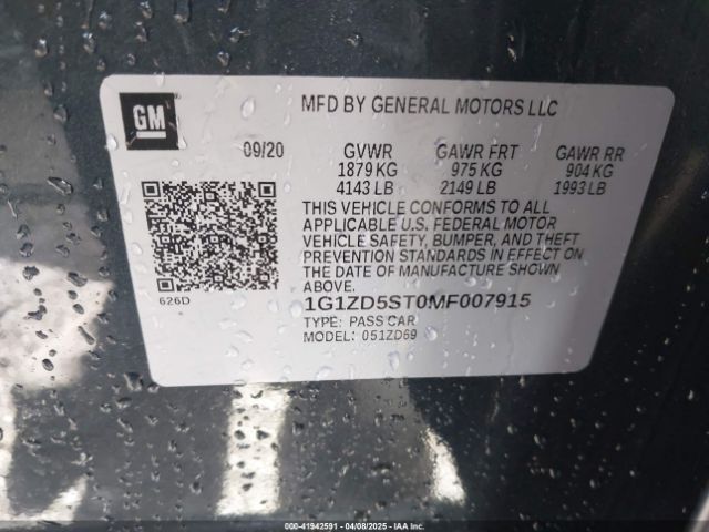 2021 CHEVROLET MALIBU 1G1ZD5ST0MF007915 Photo 8
