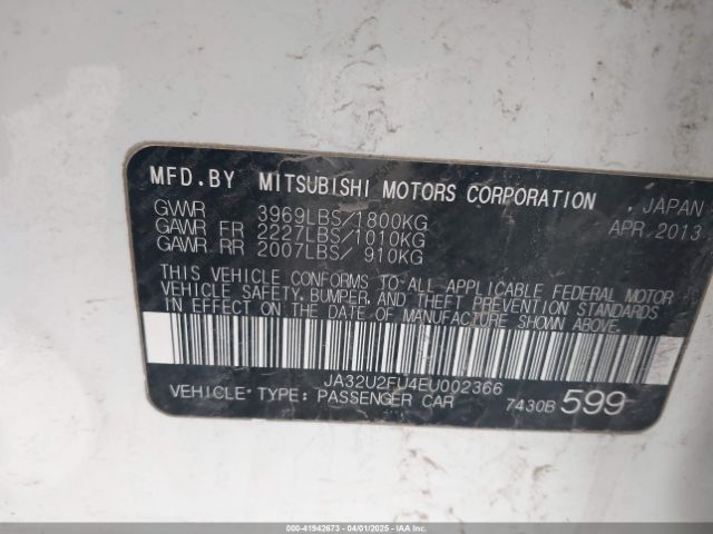 JA32U2FU4EU002366 Mitsubishi LANCER ES