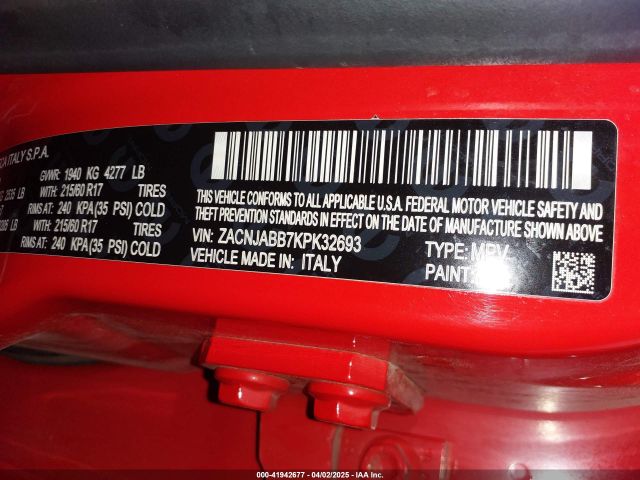 ZACNJABB7KPK32693 Jeep Renegade Latitude Fwd