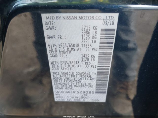 5N1DL0MM1JC529085 Infiniti QX60