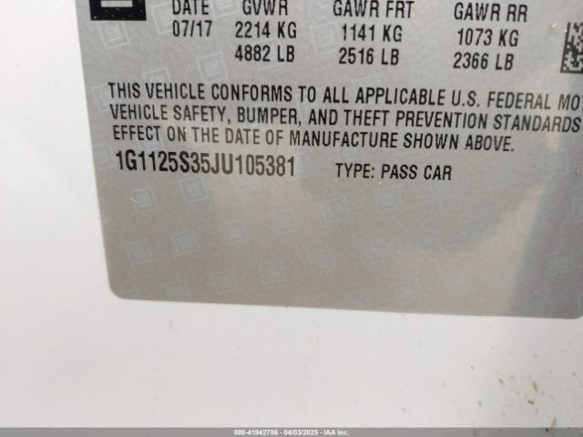 2018 CHEVROLET IMPALA 1G1125S35JU105381 Photo 8
