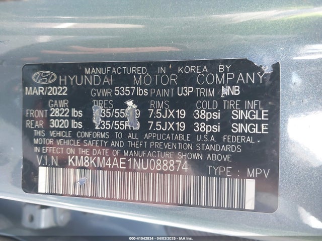 KM8KM4AE1NU088874 Hyundai IONIQ 5 SE