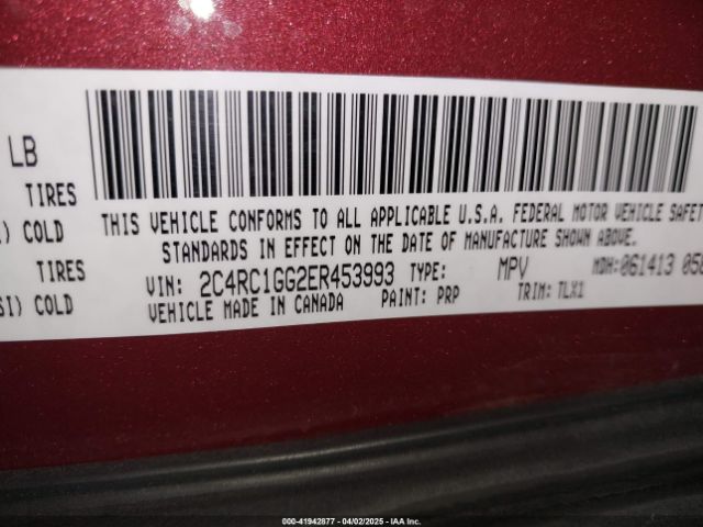 2C4RC1GG2ER453993 Chrysler Town & Country Limited