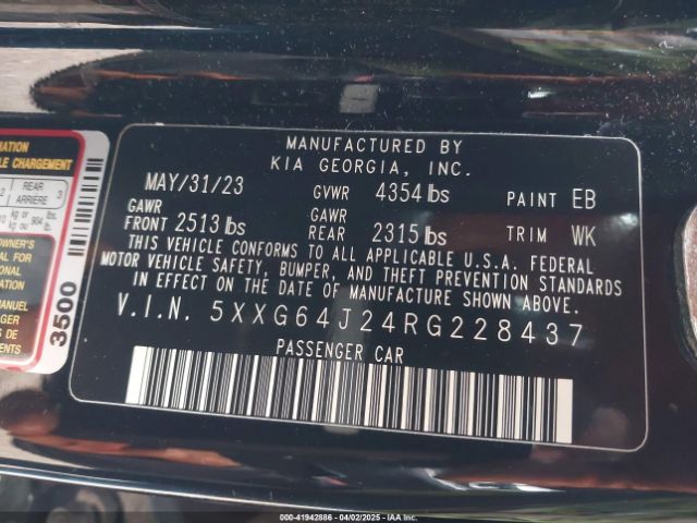 2024 KIA K5 5XXG64J24RG228437 Photo 8