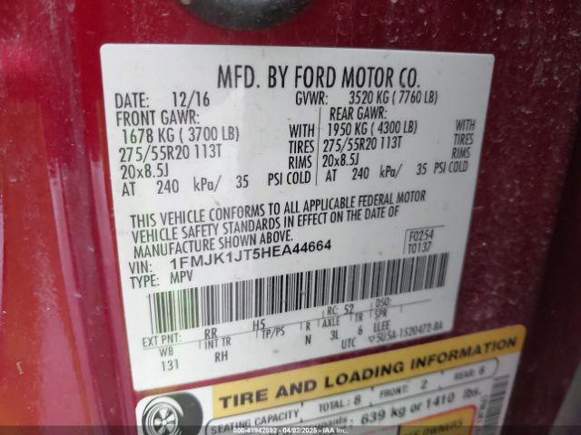 1FMJK1JT5HEA44664 Ford Expedition El King Ranch