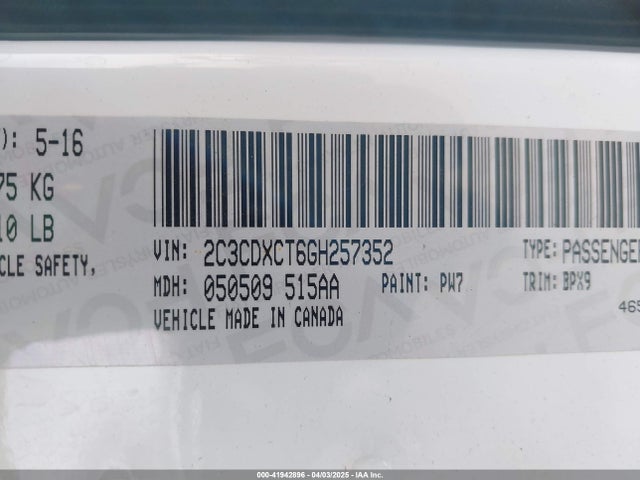 2C3CDXCT6GH257352 Dodge CHARGER R/T