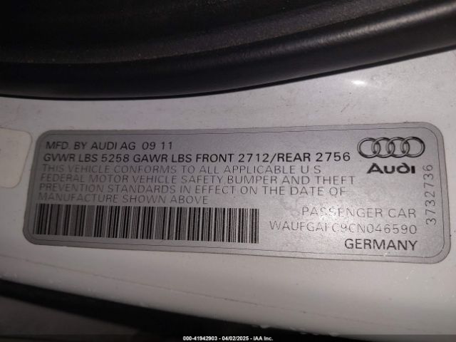 2012 AUDI A6 WAUFGAFC9CN046590 Photo 8