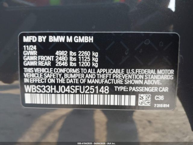 WBS33HJ04SFU25148 BMW M3 Competition Xdrive
