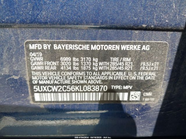 5UXCW2C56KL083870 BMW X7 Xdrive40i
