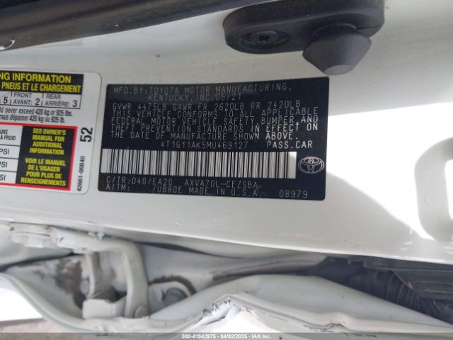 4T1G11AK5MU469127 Toyota CAMRY SE