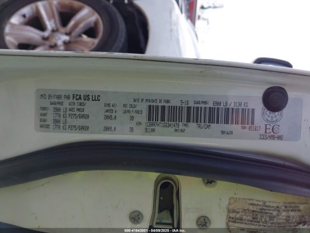 1C6RR7HT1GS341479 RAM 1500 Sport