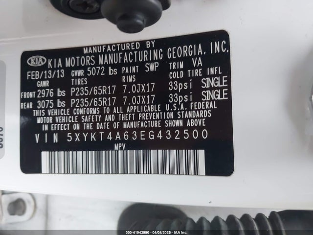 5XYKT4A63EG432500 KIA SORENTO LX