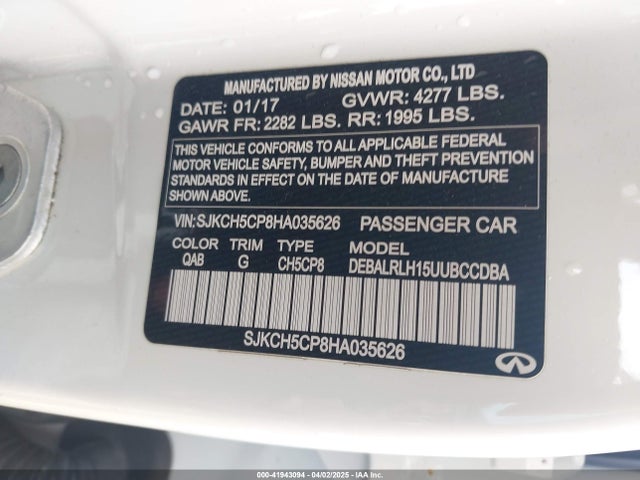 SJKCH5CP8HA035626 Infiniti Qx30 Luxury/premium/sport
