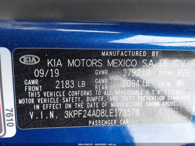 KIA Forte Lxs 2020 3KPF24AD8LE173578 Image 9