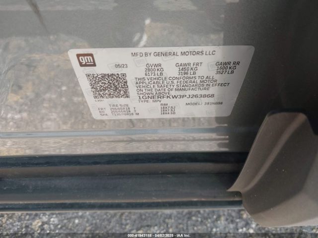 1GNERFKW3PJ263868 Chevrolet Traverse Fwd Ls