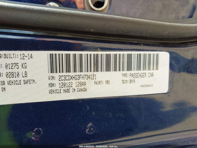 2C3CDXHG3FH734121 Dodge Charger Sxt