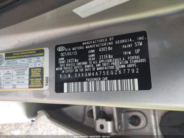 5XXGM4A75EG267792 KIA Optima Lx