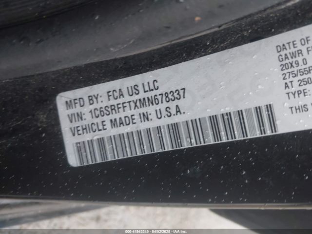 1C6SRFFTXMN678337 RAM 1500 Big Horn  4x4 5'7 Box