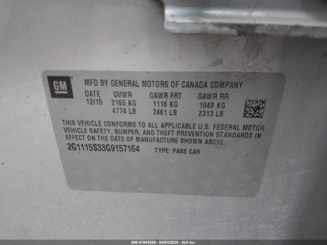 2G1115S33G9157164 Chevrolet Impala 2lt