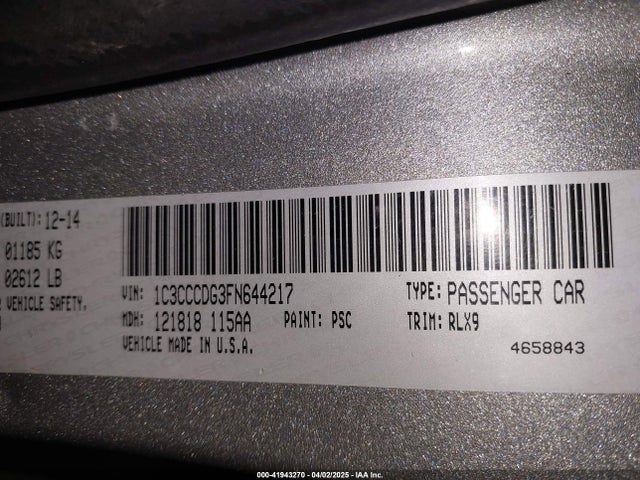 Chrysler 200 S 2015 1C3CCCDG3FN644217 Image 9