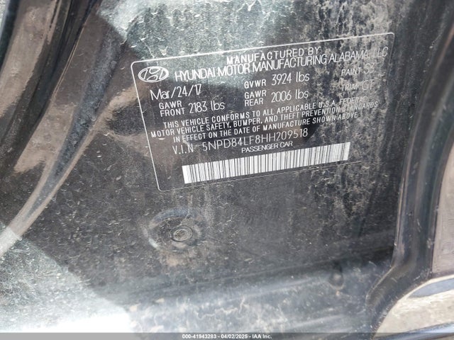 5NPD84LF8HH209518 Hyundai Elantra Value Edition
