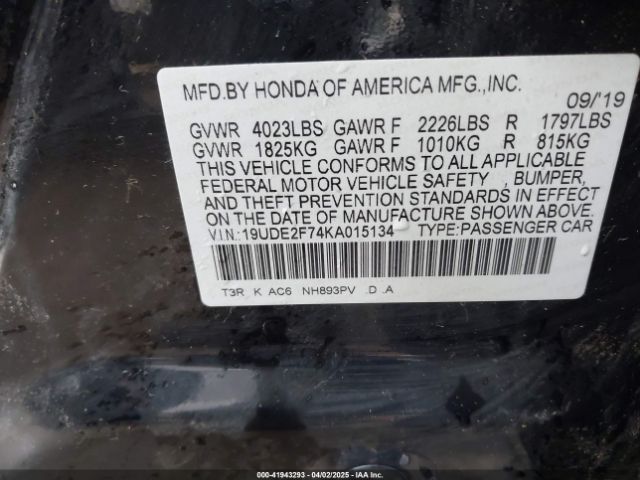 19UDE2F74KA015134 Acura Ilx Technology Package/w/premium Pkg