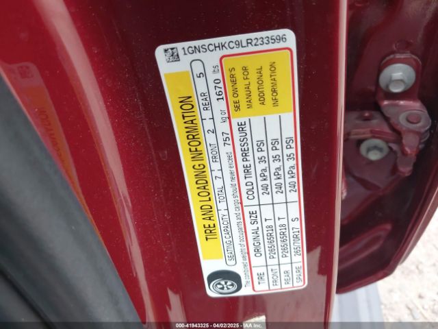 1GNSCHKC9LR233596 Chevrolet Suburban 2wd Lt