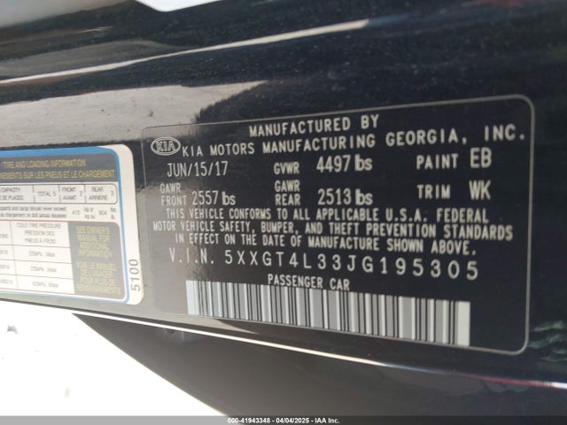 5XXGT4L33JG195305 KIA Optima Lx