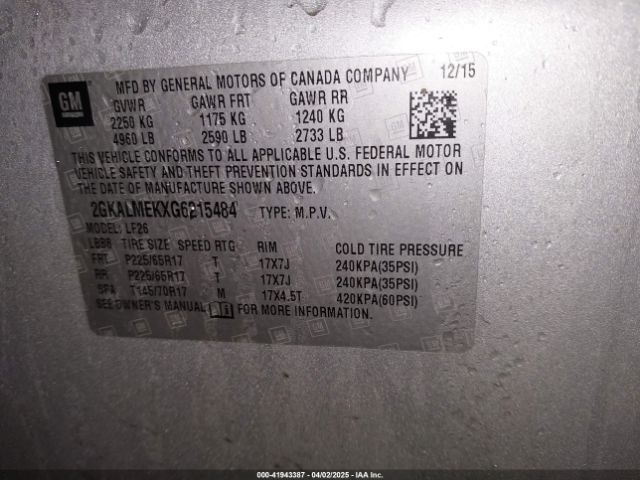 2016 GMC TERRAIN 2GKALMEKXG6215484 Photo 8