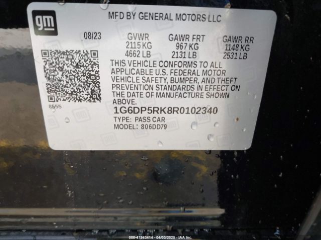 1G6DP5RK8R0102340 Cadillac Ct5 Sport