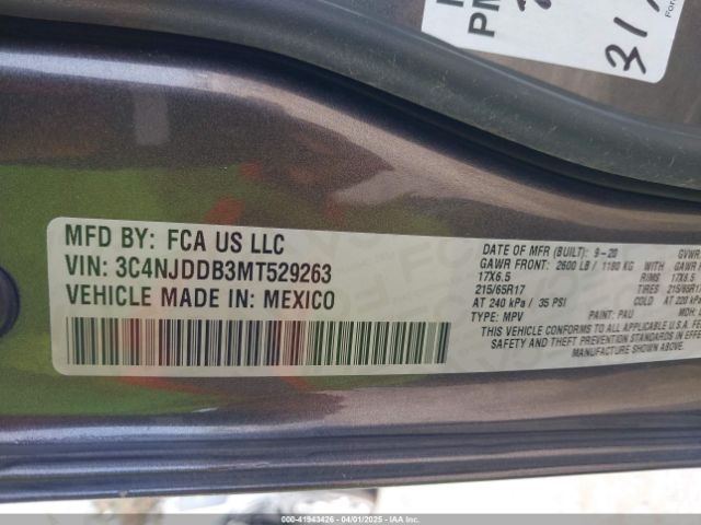 3C4NJDDB3MT529263 Jeep Compass Trailhawk 4x4