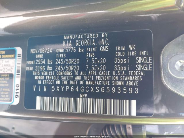 5XYP64GCXSG593593 KIA Telluride S
