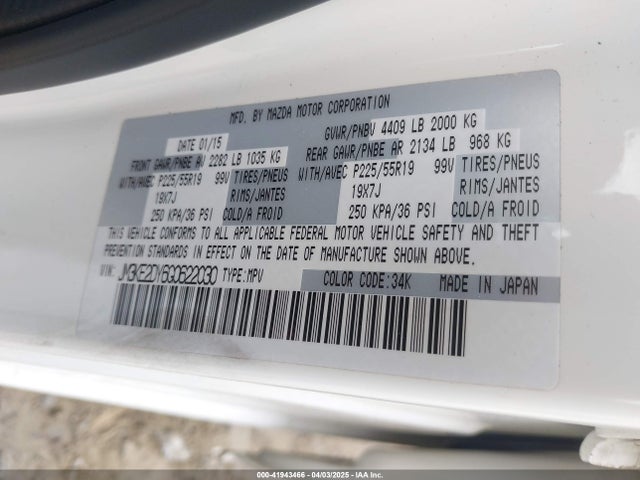JM3KE2DY6G0622030 Mazda Cx-5 Grand Touring