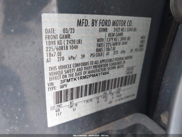3FMTK1RM2PMA17484 Ford Mustang Mach-e Select