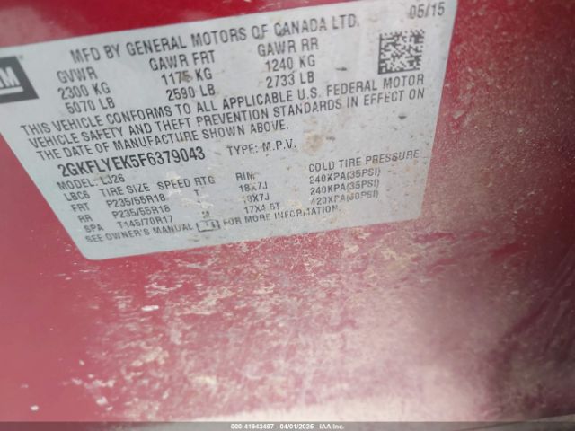 2GKFLYEK5F6379043 GMC Terrain Slt-2