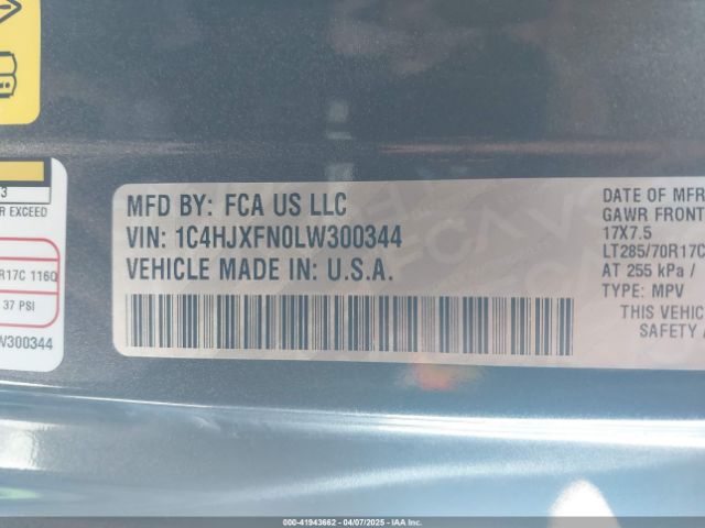2020 JEEP WRANGLER UNLIMITED 1C4HJXFN0LW300344 Photo 8