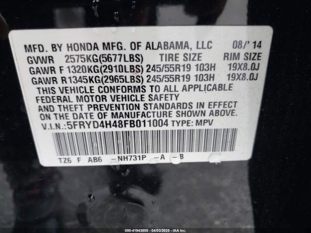 2015 ACURA MDX 5FRYD4H48FB011004 Photo 8