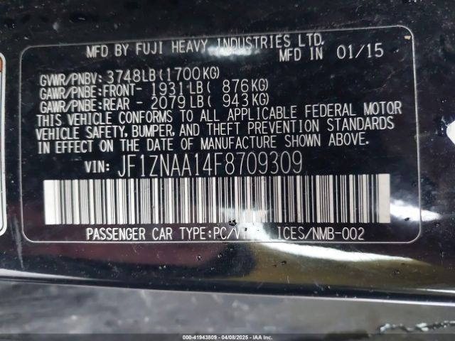 JF1ZNAA14F8709309 Scion FR-S
